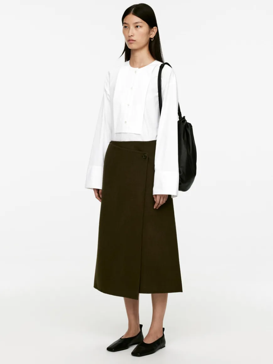 Penny Martin Wool-Blend Wrap Skirt