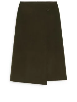 Penny Martin Wool-Blend Wrap Skirt