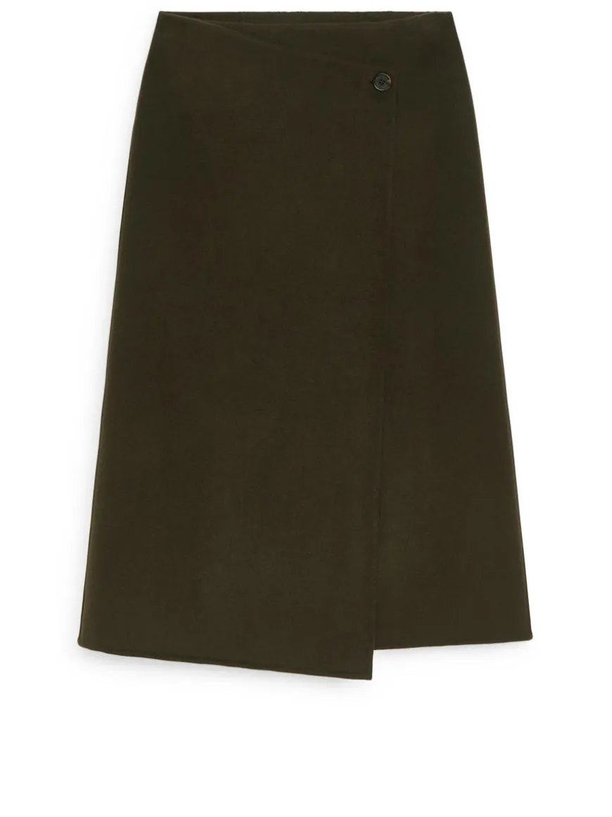 Penny Martin Wool-Blend Wrap Skirt