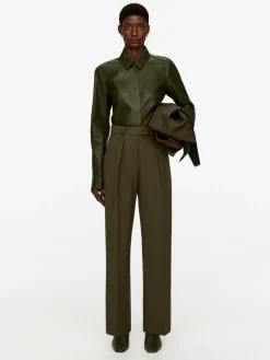 Pleated Twill Trousers