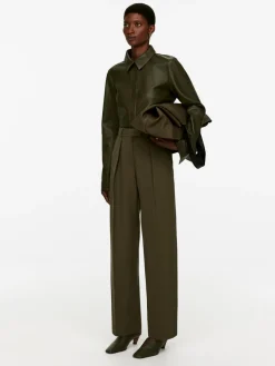 Pleated Twill Trousers