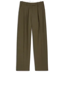 Pleated Twill Trousers