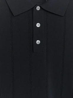 Pointelle-Knit Polo Shirt