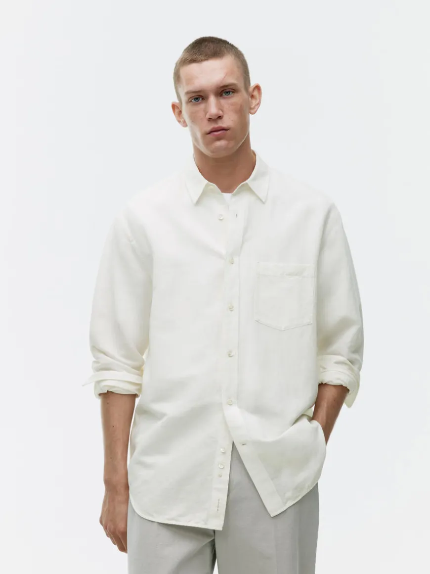 Relaxed Linen-Cotton Shirt