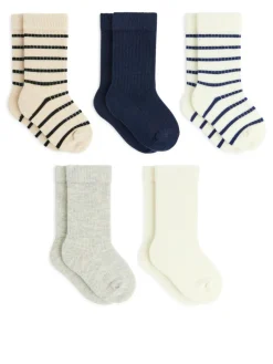 Rib Knit Baby Socks, 5 Pairs