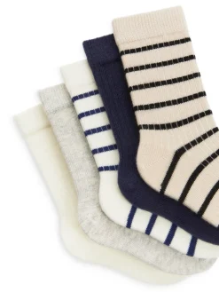 Rib Knit Baby Socks, 5 Pairs
