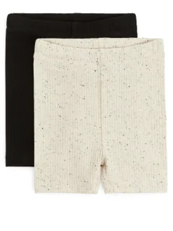 Ribbed Jersey Bicycle Shorts, Set Of 2