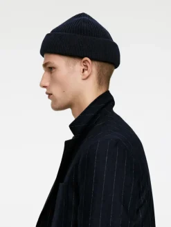 Ribbed Wool Blend Beanie