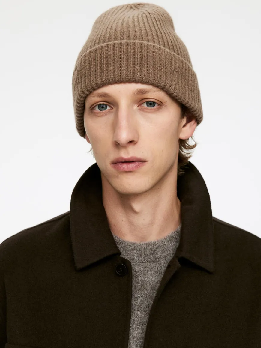 Rib-Knit Wool-Blend Beanie