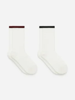 Rib-Knitted Socks Set Of 2