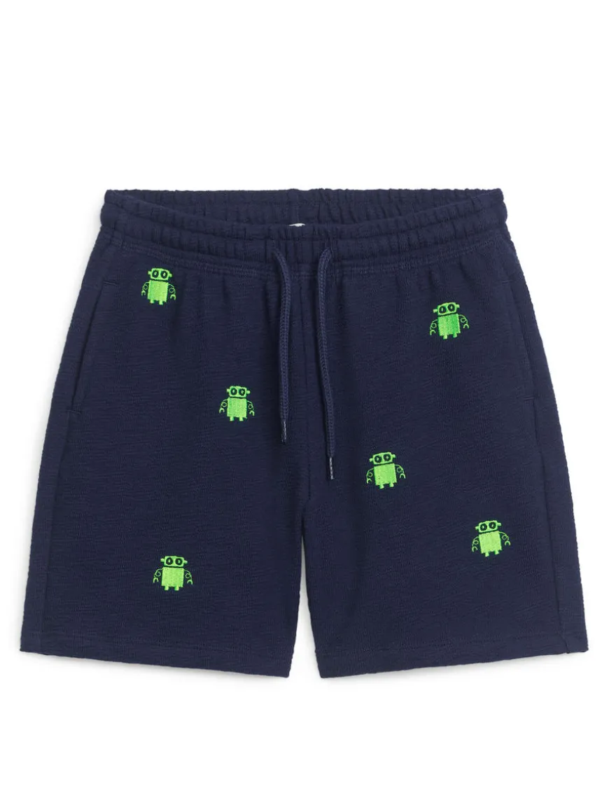 Robot Embroidered Sweatshorts