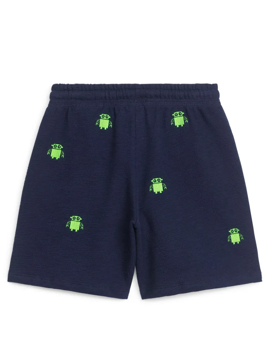 Robot Embroidered Sweatshorts