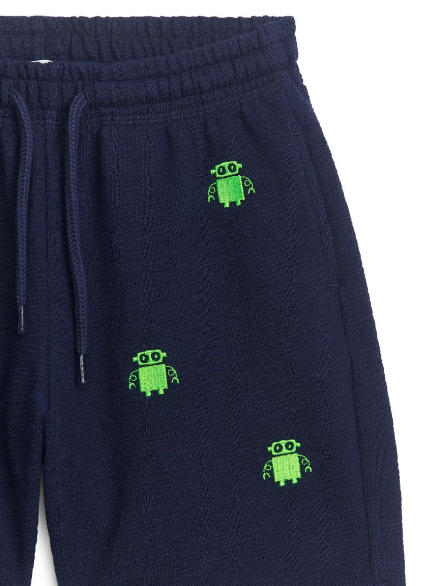 Robot Embroidered Sweatshorts
