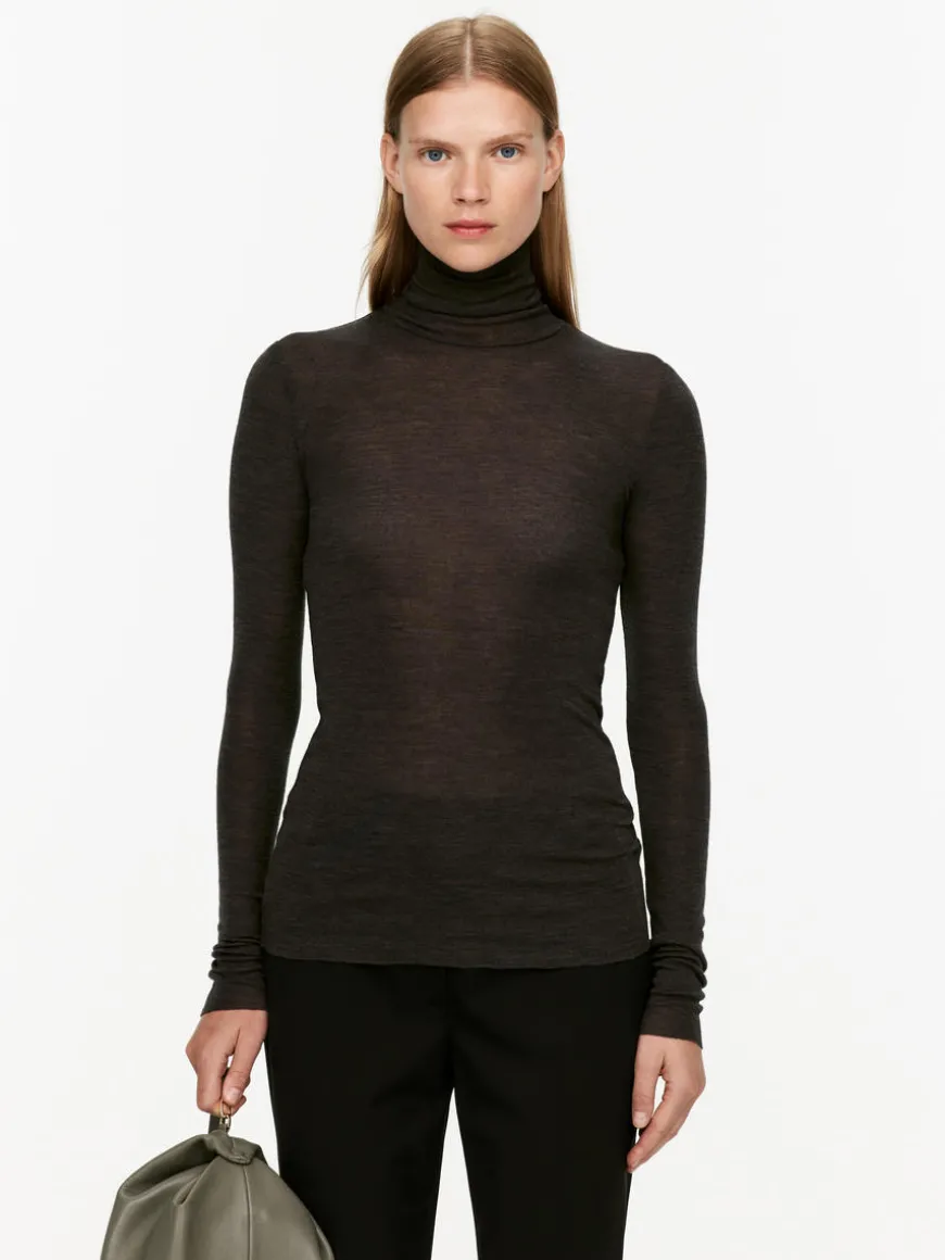 Roll-Neck Wool Top