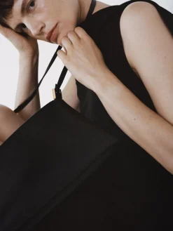 Shawl-Collar Drape Dress