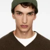 Short Ribbed Cotton Beanie