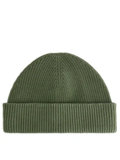 Short Ribbed Cotton Beanie