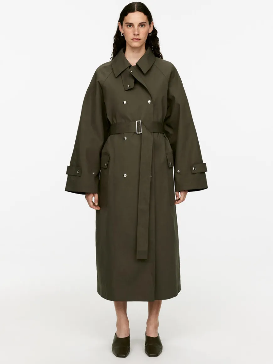 Snap-Button Trench Coat