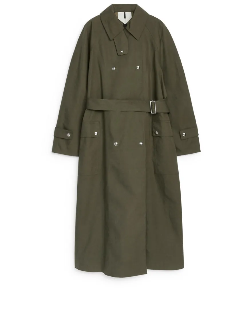 Snap-Button Trench Coat