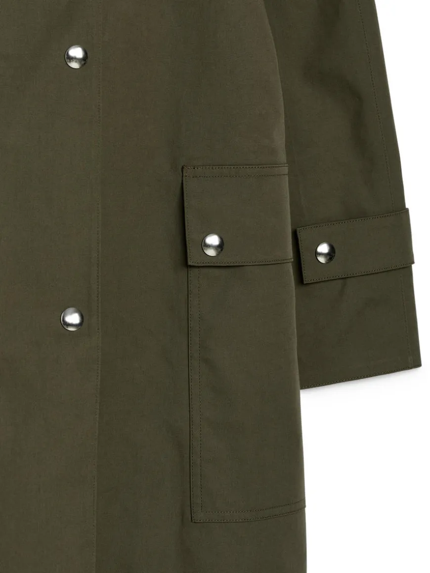 Snap-Button Trench Coat