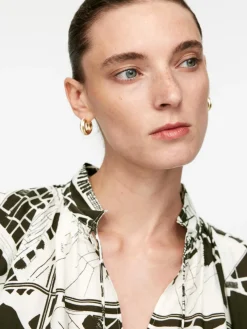 Stockholm Print Gathered Blouse