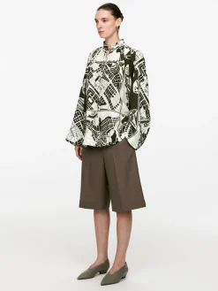 Stockholm Print Gathered Blouse