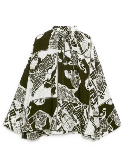 Stockholm Print Gathered Blouse