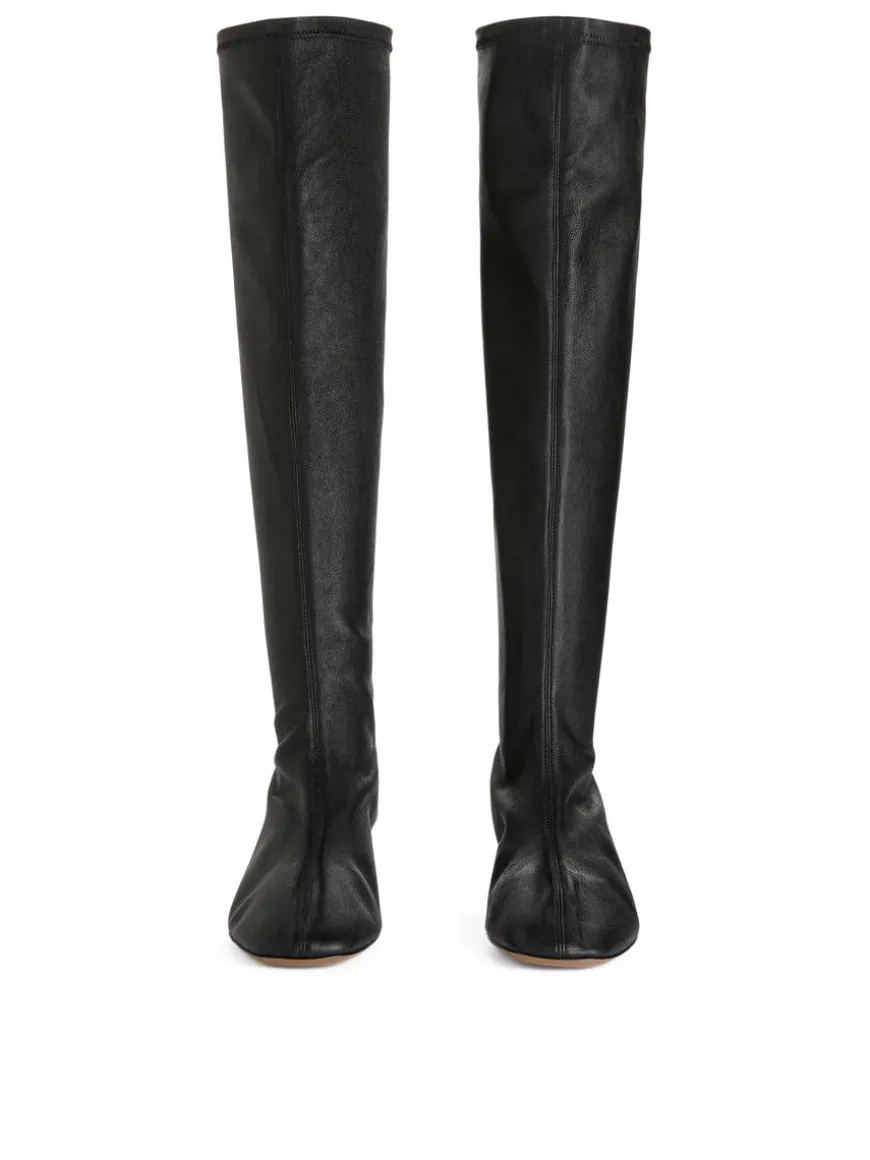 Stretch Leather Boots