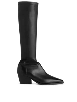 Stretch Leather Boots