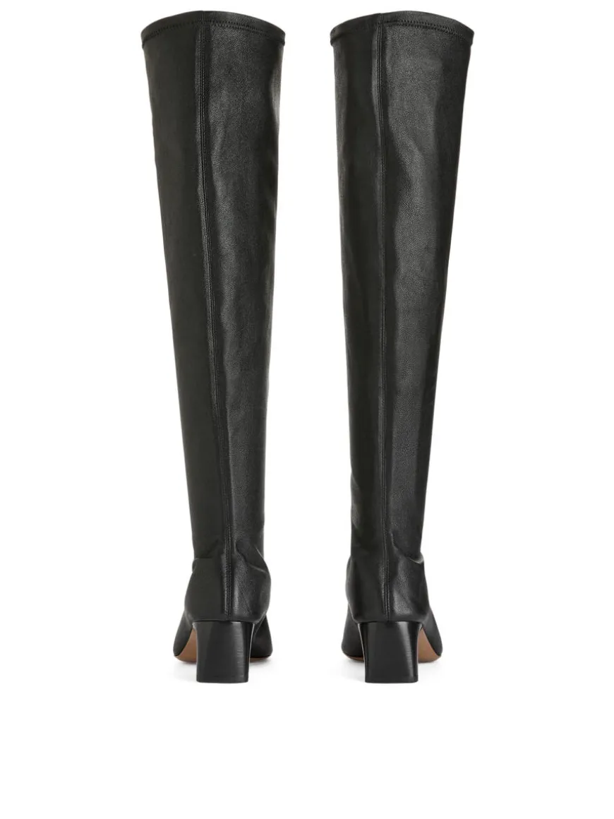 Stretch Leather Boots