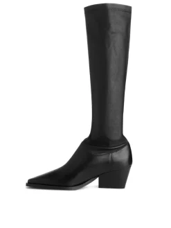 Stretch Leather Boots