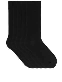 Supima Cotton Plain Socks 5 Pairs