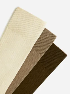 Supima Cotton Rib Socks Set Of 3 Pairs