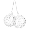 Textured Glass Baubles Set Of 2