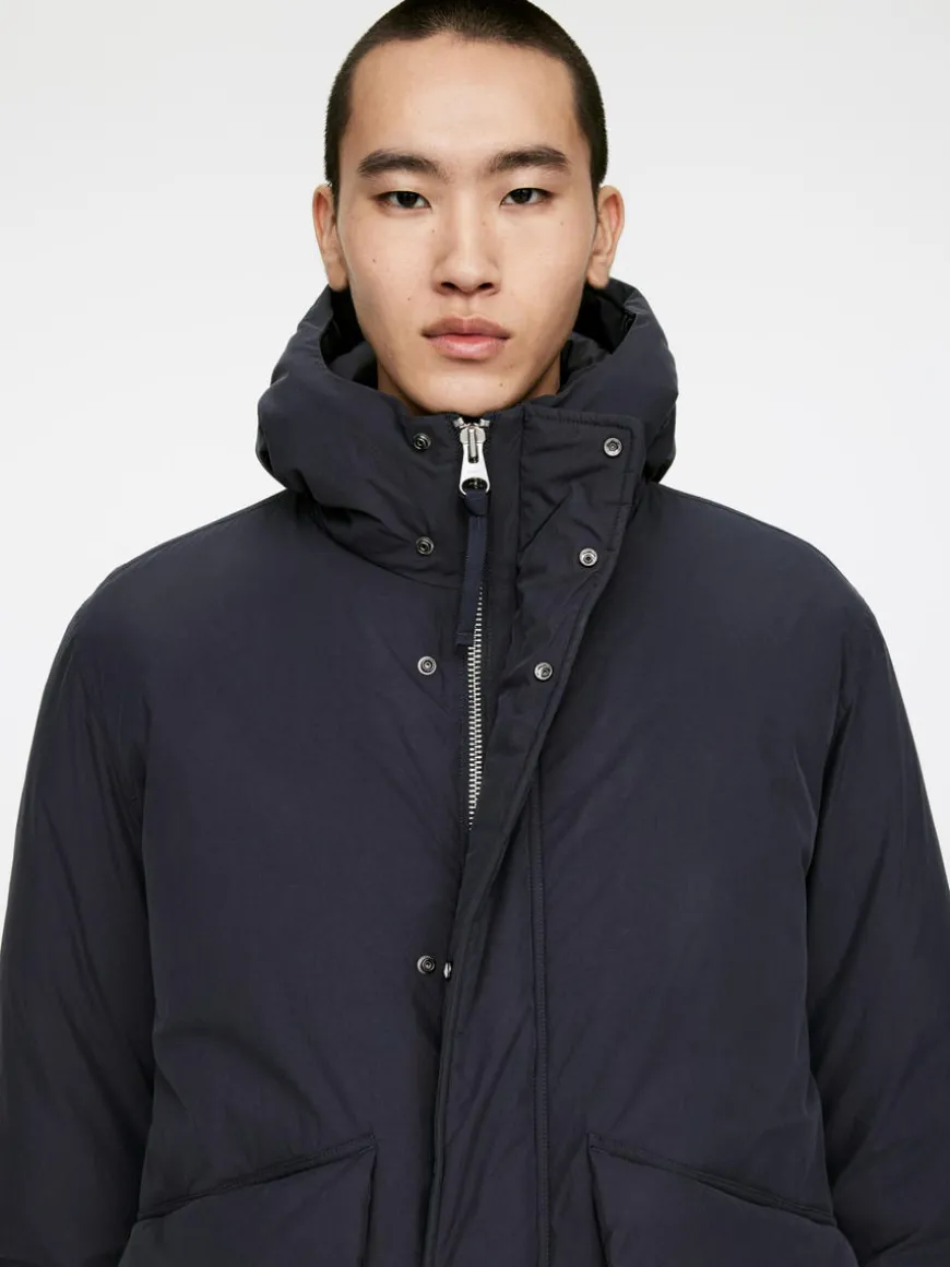 Upcycled Down Hooded Jacket