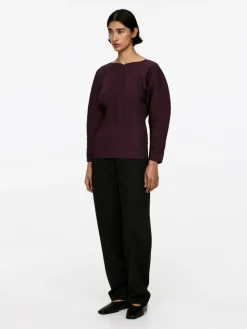 Volume-Sleeve Plissé Top