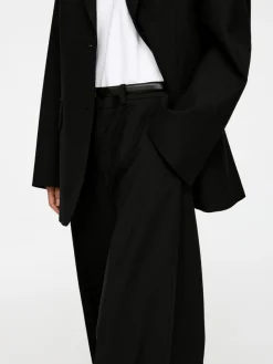 Wide Wool-Blend Trousers