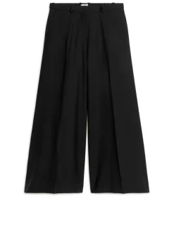 Wide Wool-Blend Trousers