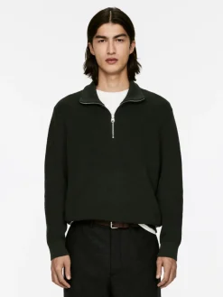 Wool & Cotton Half Zip Jumper