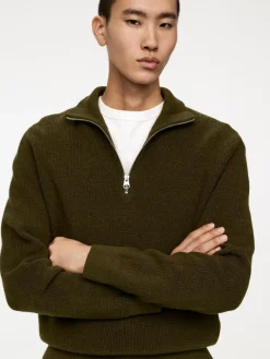 Wool & Cotton Half Zip Jumper