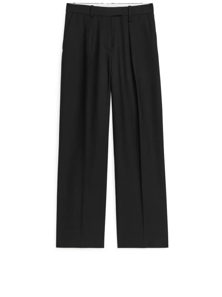 Wool Blend Twill Trousers