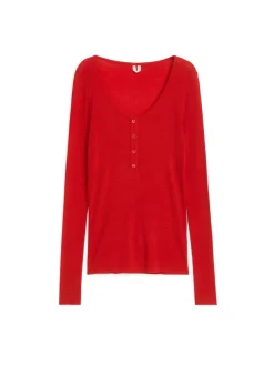 Wool Jersey Henley Top
