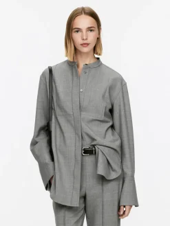 Wool-Blend Tuxedo Shirt