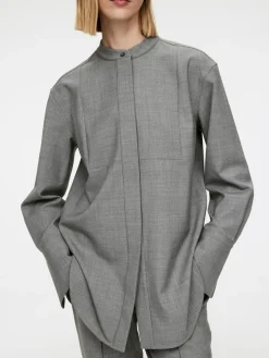 Wool-Blend Tuxedo Shirt